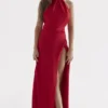 Zanab Red Rose maxi-jurk met split op de dij