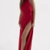 Zanab Red Rose maxi-jurk met split op de dij