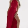 Zanab Red Rose maxi-jurk met split op de dij