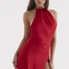 Zanab Red Rose maxi-jurk met split op de dij