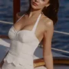 Zizi Witte Halternek Broderie Anglaise Korsetten Top