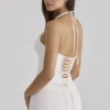 Zizi Witte Halternek Broderie Anglaise Korsetten Top